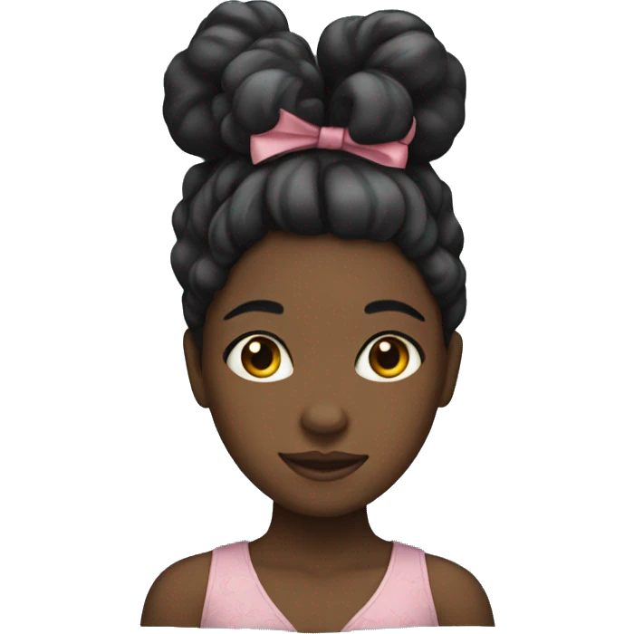 Black girl with bow in hair emoji