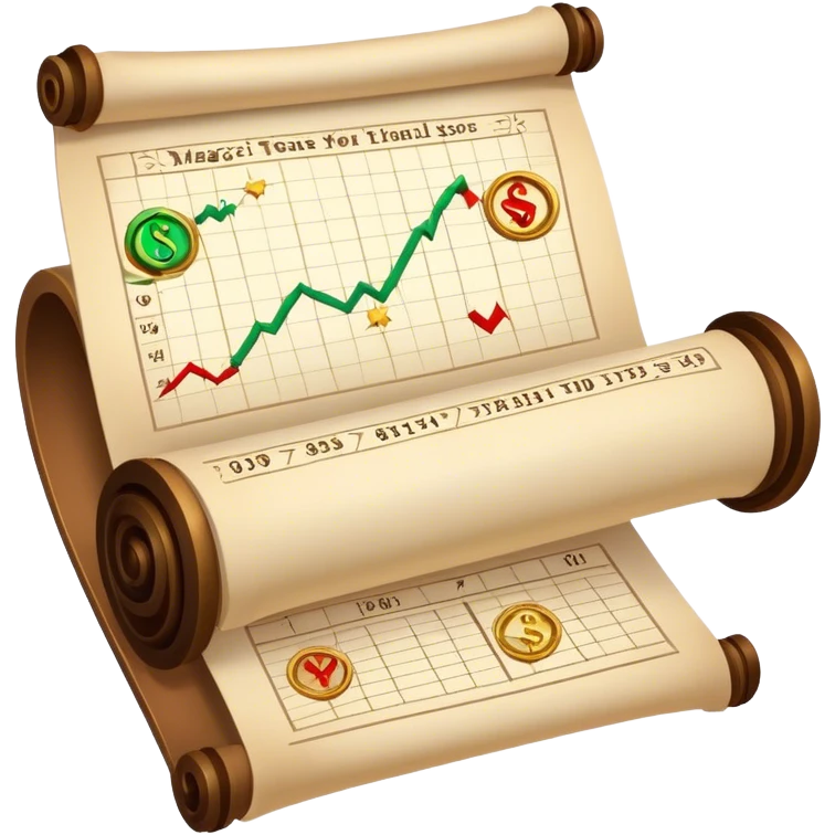 magicspell scrolls with trading charts on the screen emoji