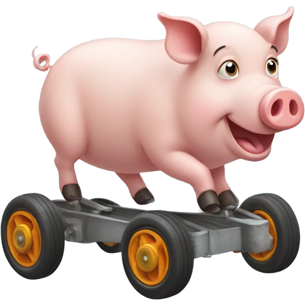 
pig on wheels emoji