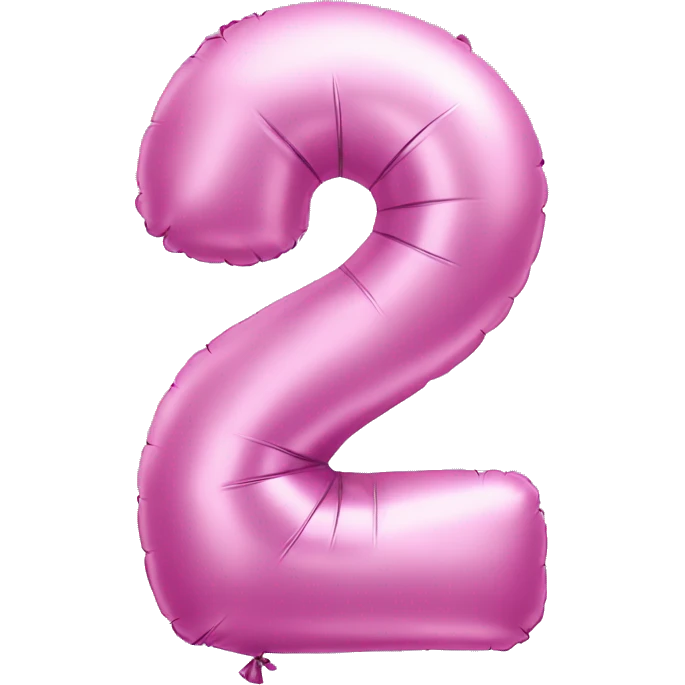 Pink baloon in the shape of number 2 emoji