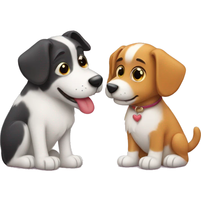 dog and cat in love emoji