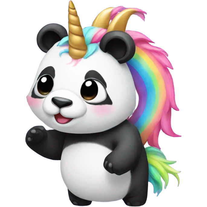 panda as a unicorn emoji