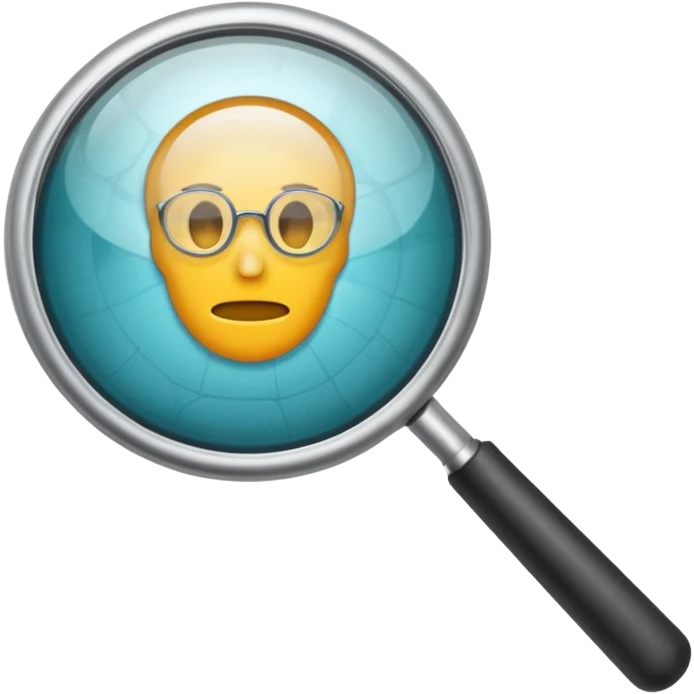 a magnifying glass over a web page, web scraping, minimal and recognizable emoji