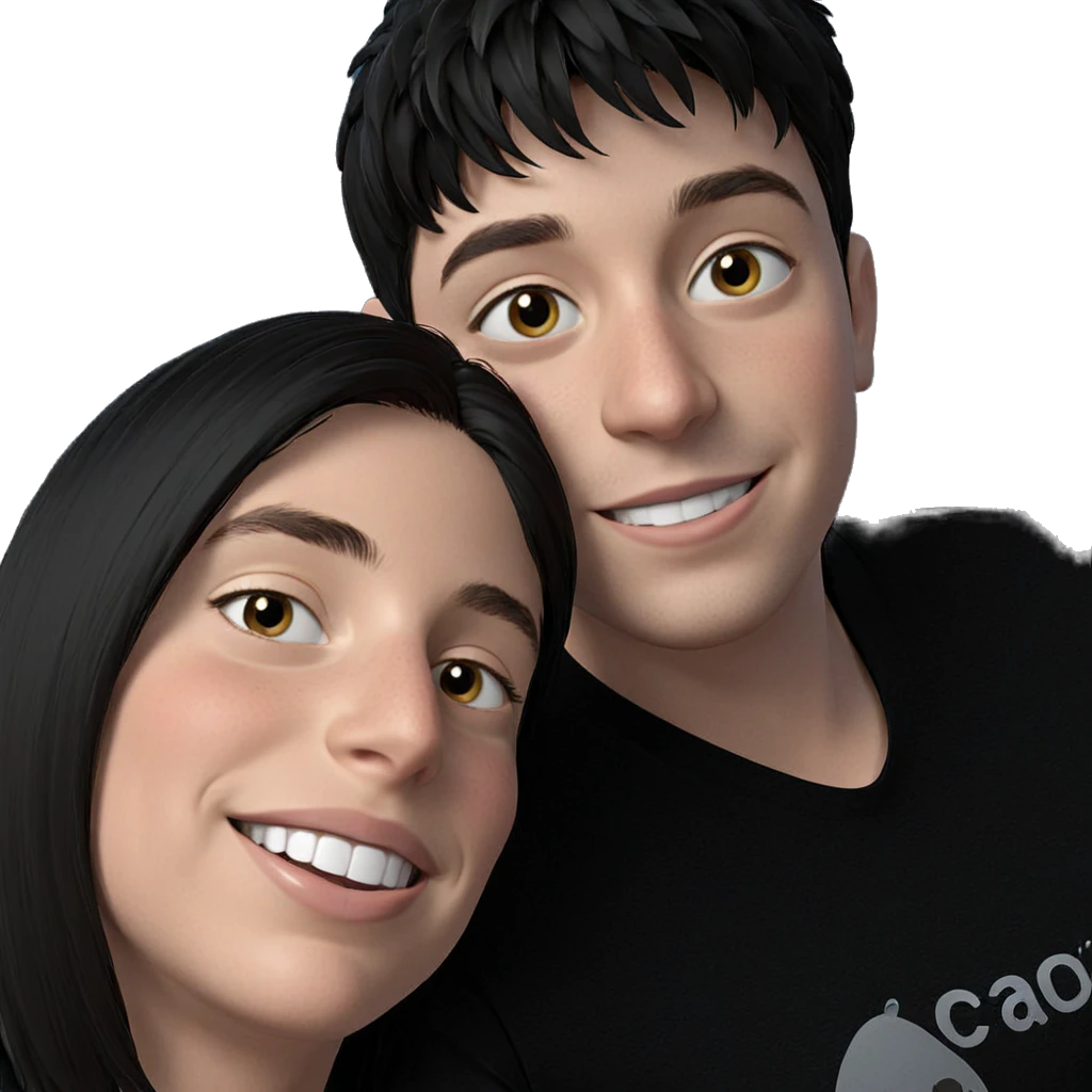 smiling boys in black shirts emoji