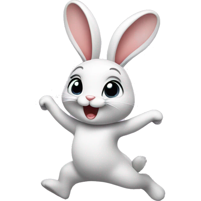 Cute bunny dancing  emoji