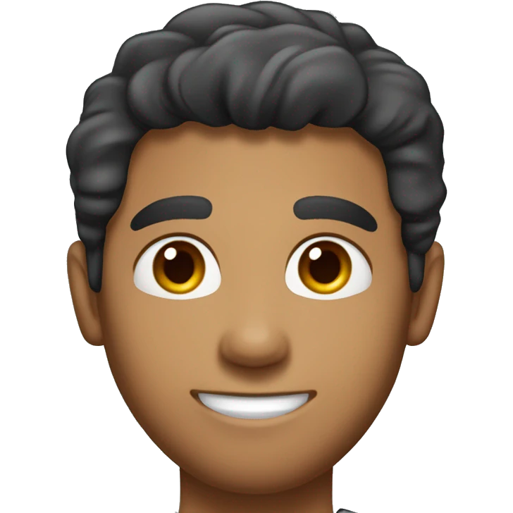 a lighter complected hispanic man with straight hair, freckles, and dimples at work  emoji