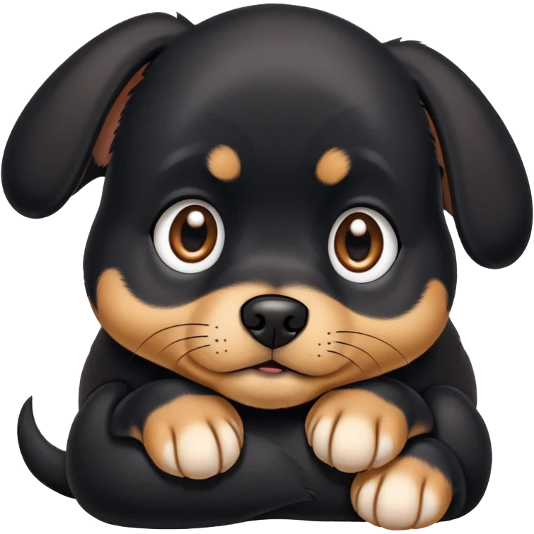 scared single small black dog with white paws curled up emoji