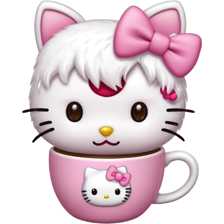 Hello kitty drinking coffe emoji
