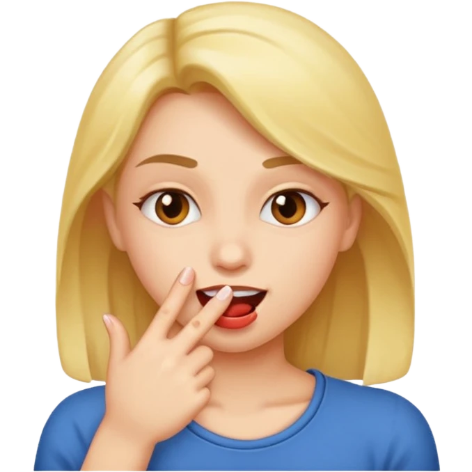 Flirtatious face biting her finger emoji