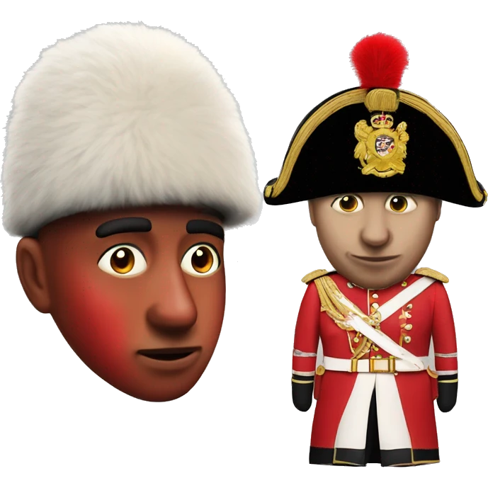Photorealistic The British red Guardsman with bearskin hat emoji