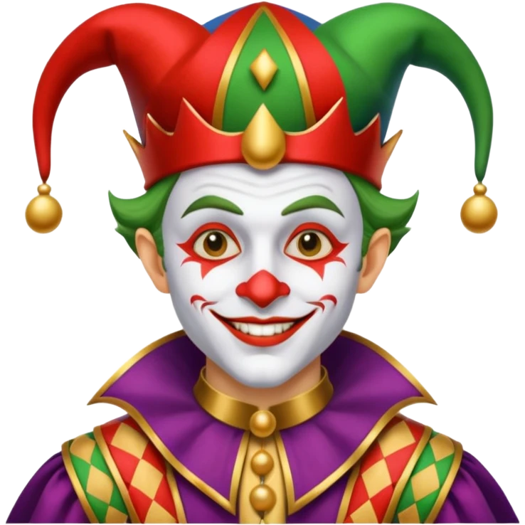 crazy funny colorful human jolly joker, medieval, vintage, court jester, mac os icon emoji