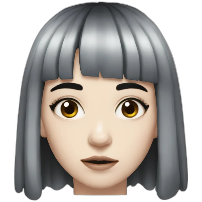 grimes-with-black-hair emoji