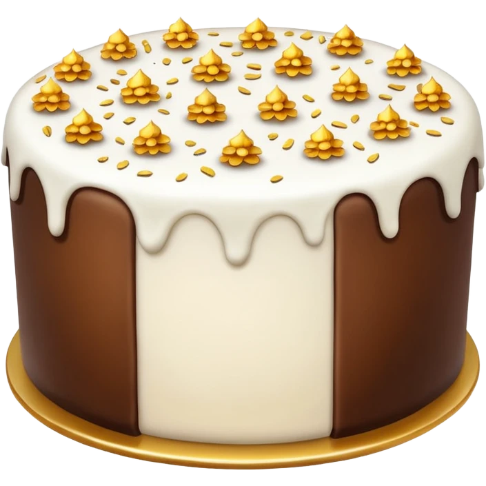 white cake with gold flakes emoji