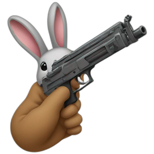 UN LAPIN AVEC UN GUN emoji