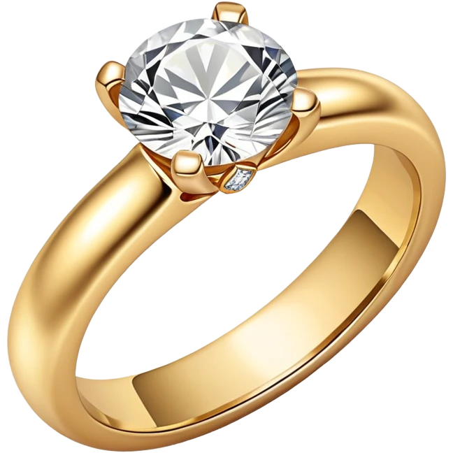 Cream wedding ring with stone emoji