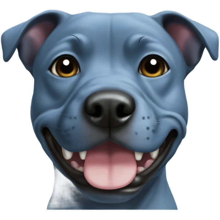 Blue staffy with a black nose emoji
