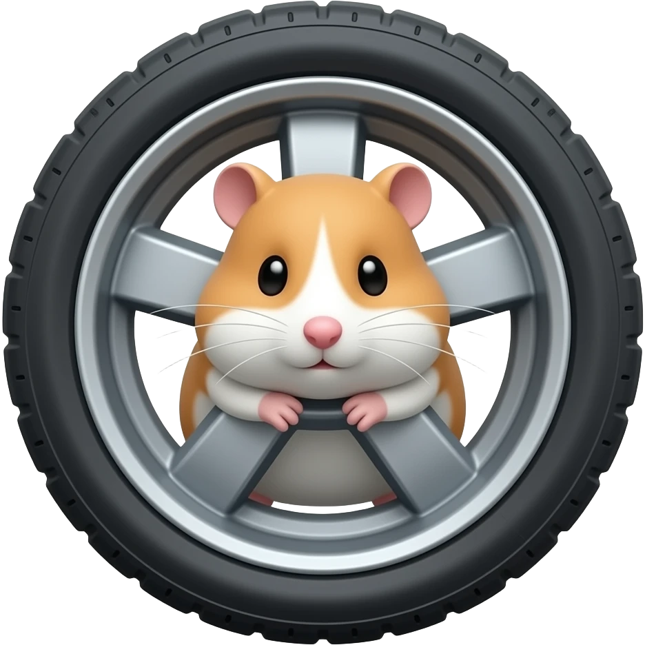 Relistic wheel eith no hamster inside emoji