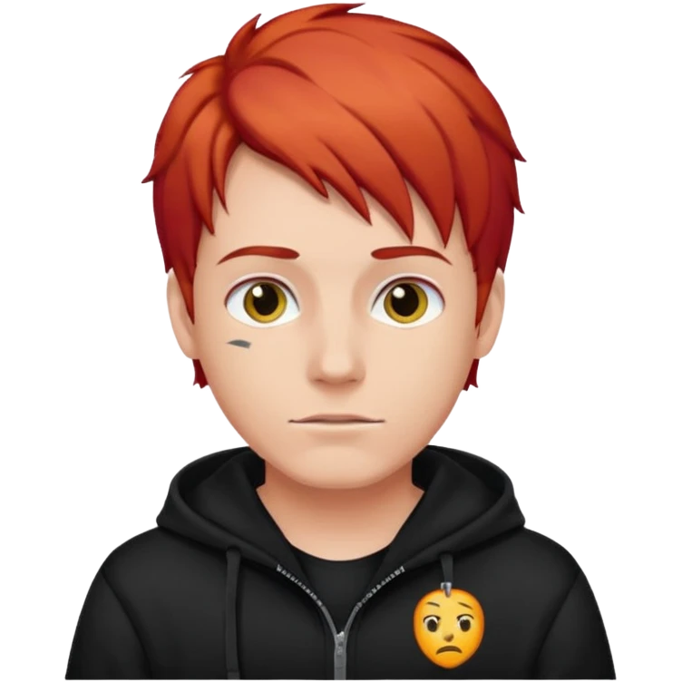 man with red hair and black hoodie emoji