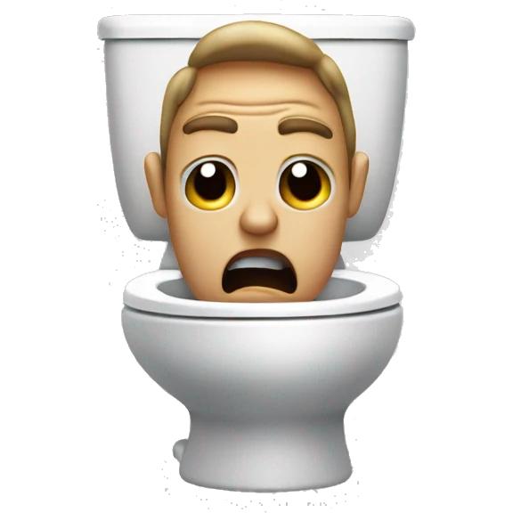 Toilet that looks scared emoji