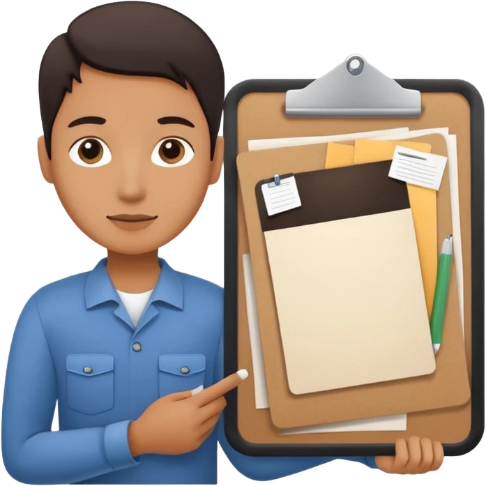 Minimalistic flat vector icon, iOS style, thin black contour on white background. Person silhouette with a project board (kanban/task board) behind. No text, no shadows.
 emoji
