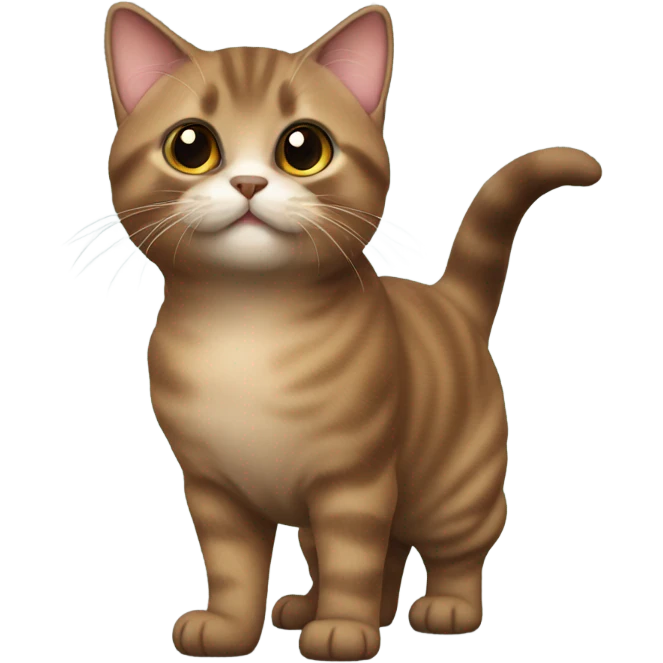 Brown munchkin cat standing emoji