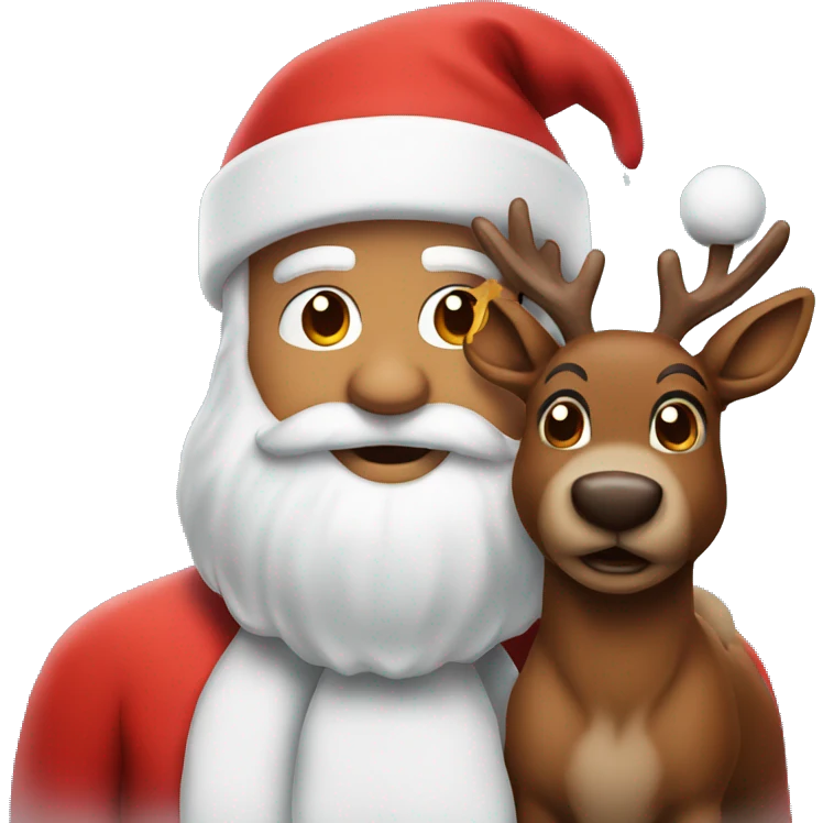 Santa Claus with Rudolf emoji
