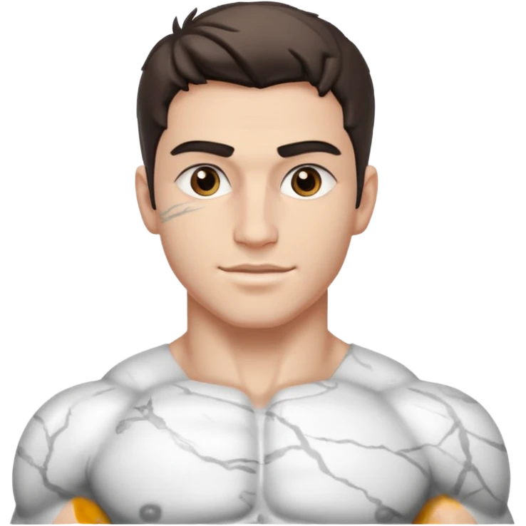 fais une statue grecque homme de 20 ans avec un minimum de sourire emoji