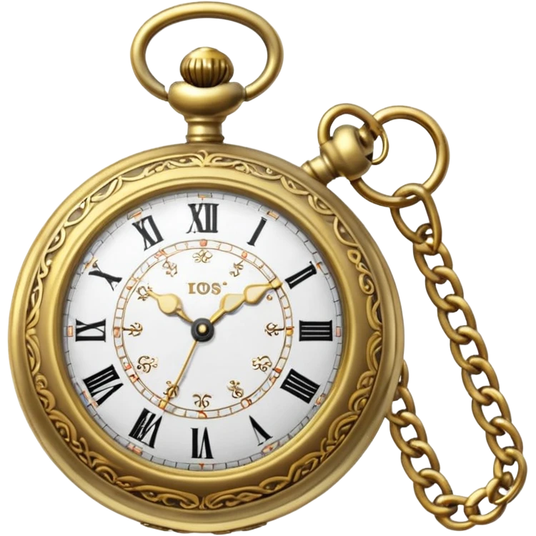 Old pocket watch with chain ￼ emoji