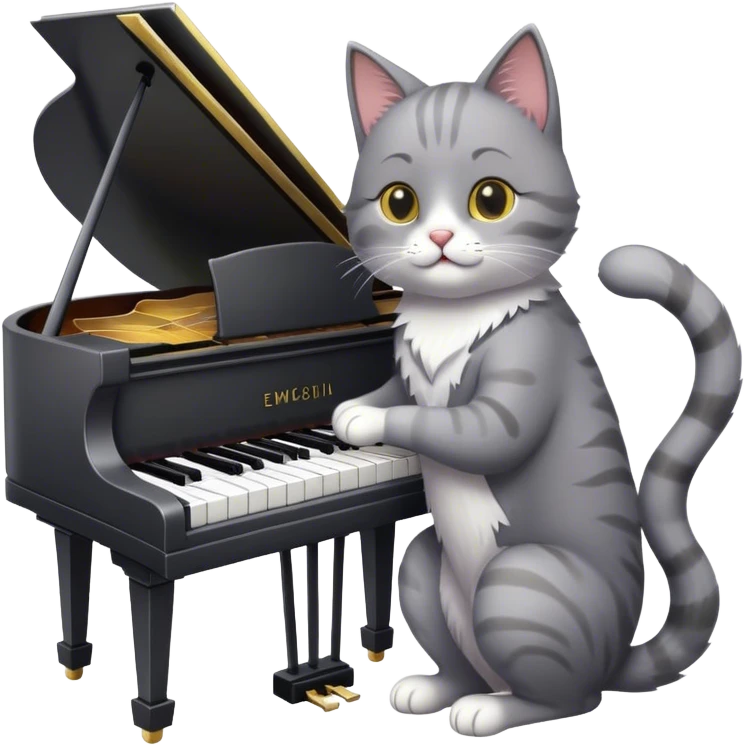 cat playing a piano emoji