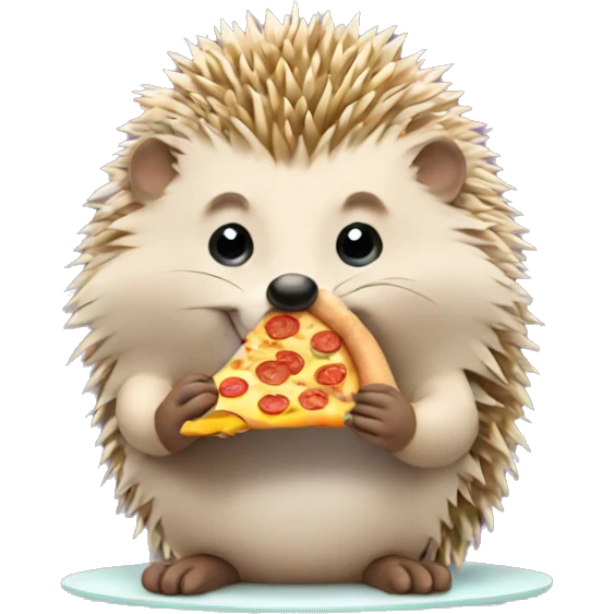 Hedgehog eating Pizza  emoji