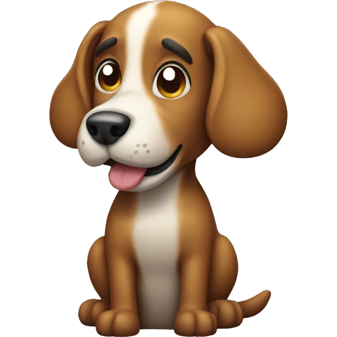 A dog pooping emoji