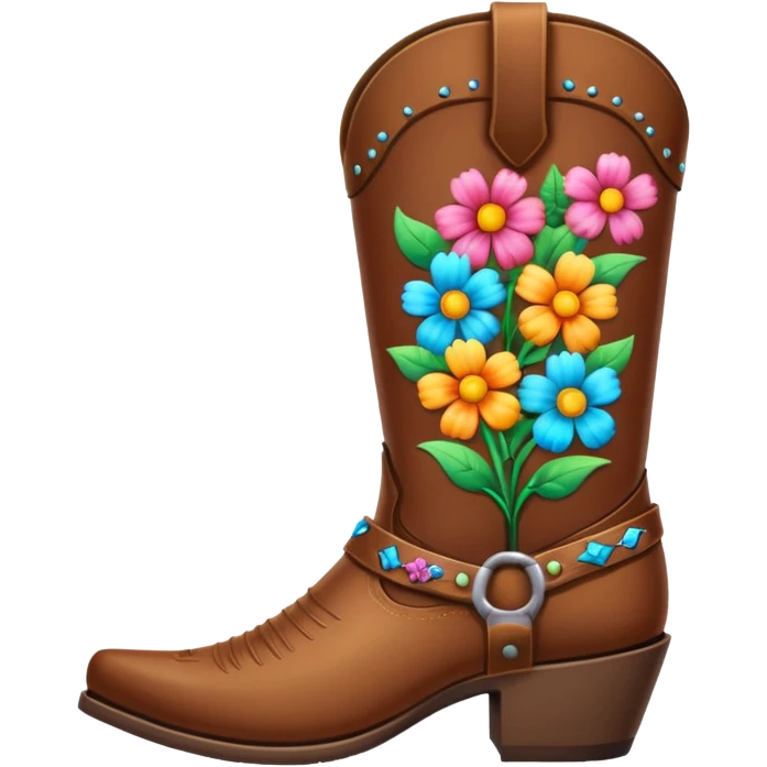 Cowboy boot with flowers inside emoji