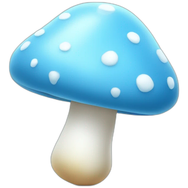 baby blue coloured mushroom with white spots emoji