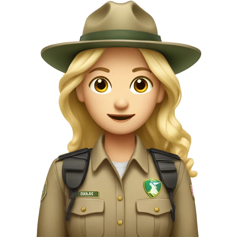 Pretty Blonde girl park ranger emoji