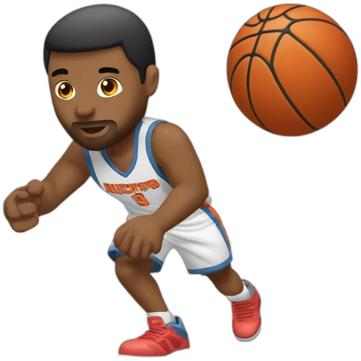 Jugador blanco baloncesto haciendo un mate emoji