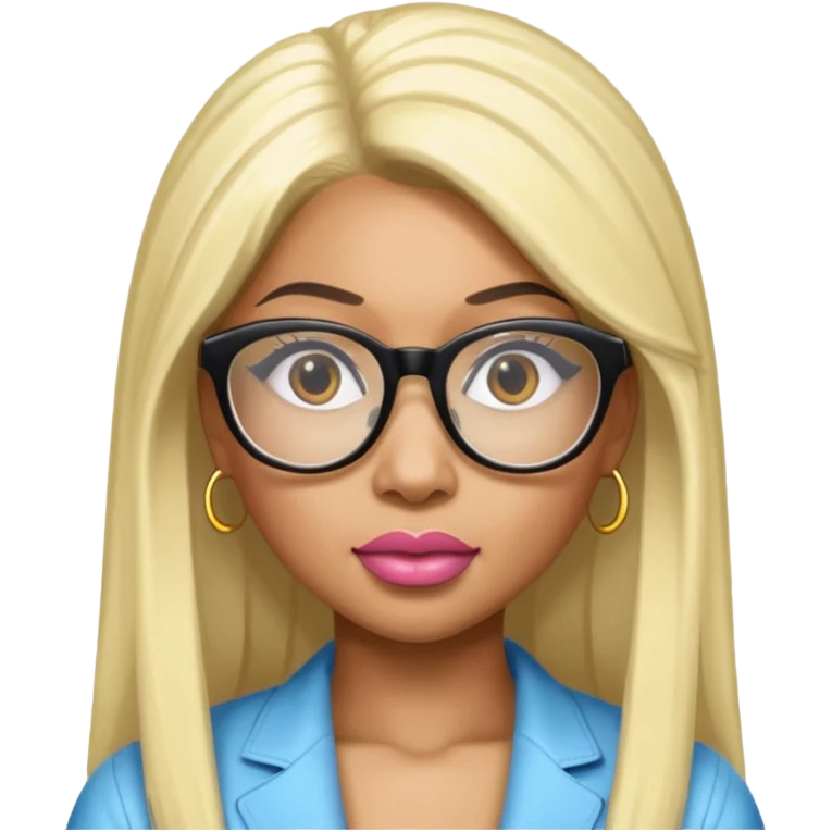 Rapper Nicki Minaj wear glasses emoji