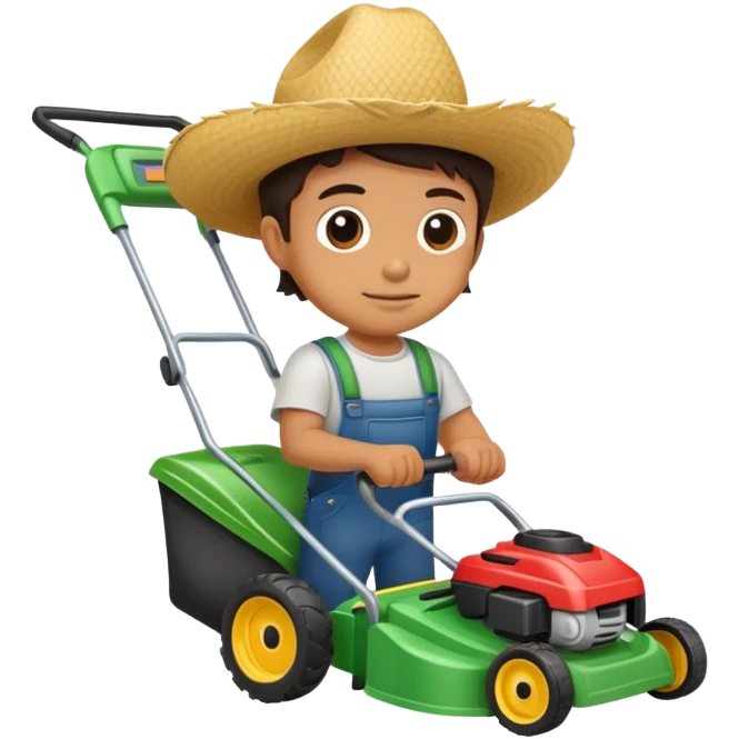 Mexican kid with lawnmower emoji
