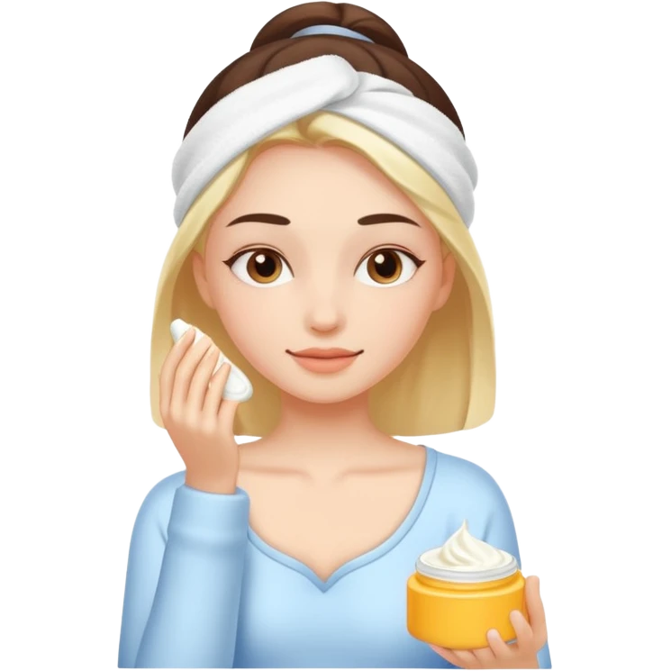Girl applying cream to her body emoji