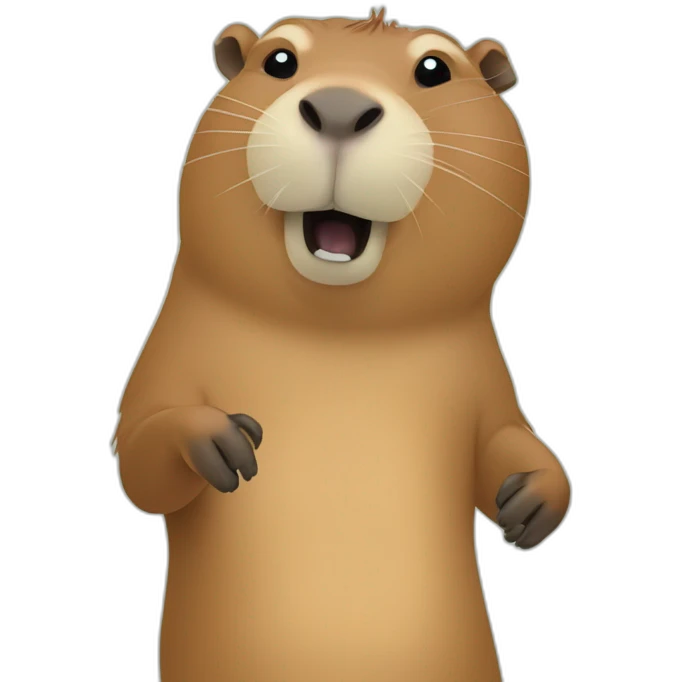Un capybara qui fait un dab emoji
