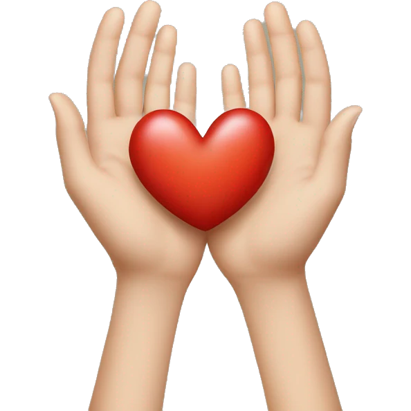hands make a heart and a bow inside emoji