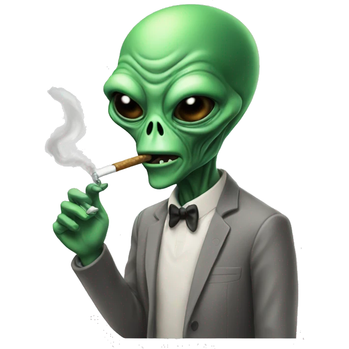Alien smoking  emoji