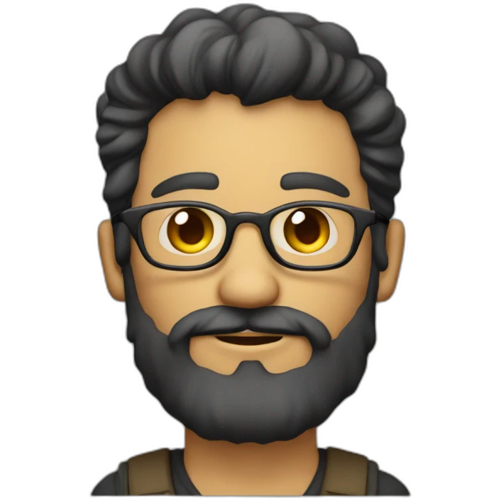 homem calvo de oculos de sol escuro e barbudo emoji
