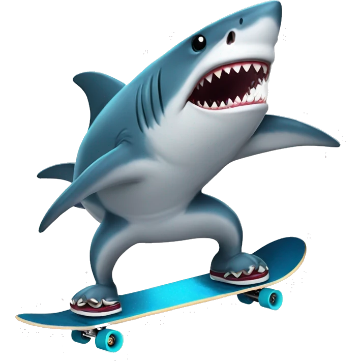 shark on a skateboard  emoji