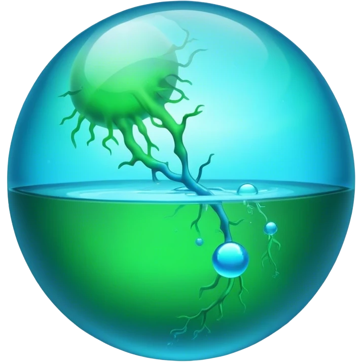 A sphere with liquid DNA mixing emoji