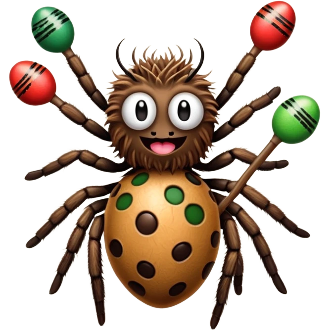 Tarantula holding maracas emoji