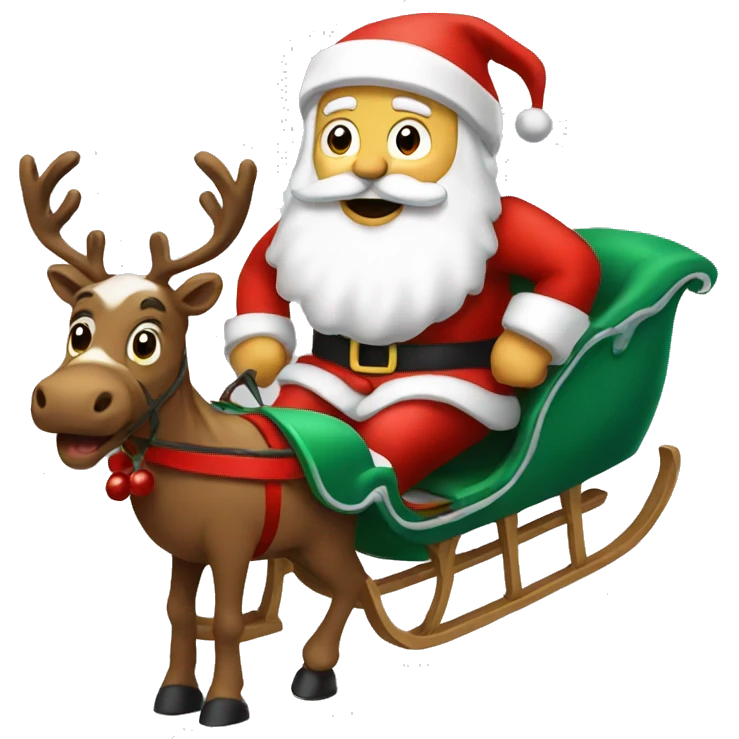 Santa riding his sleigh  emoji