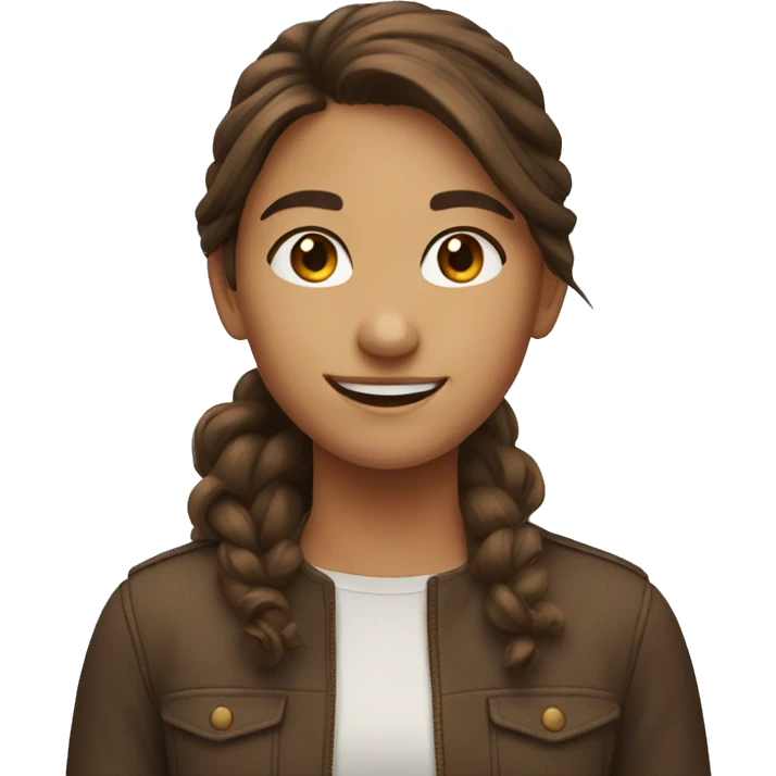 smiling girl with brown hair emoji