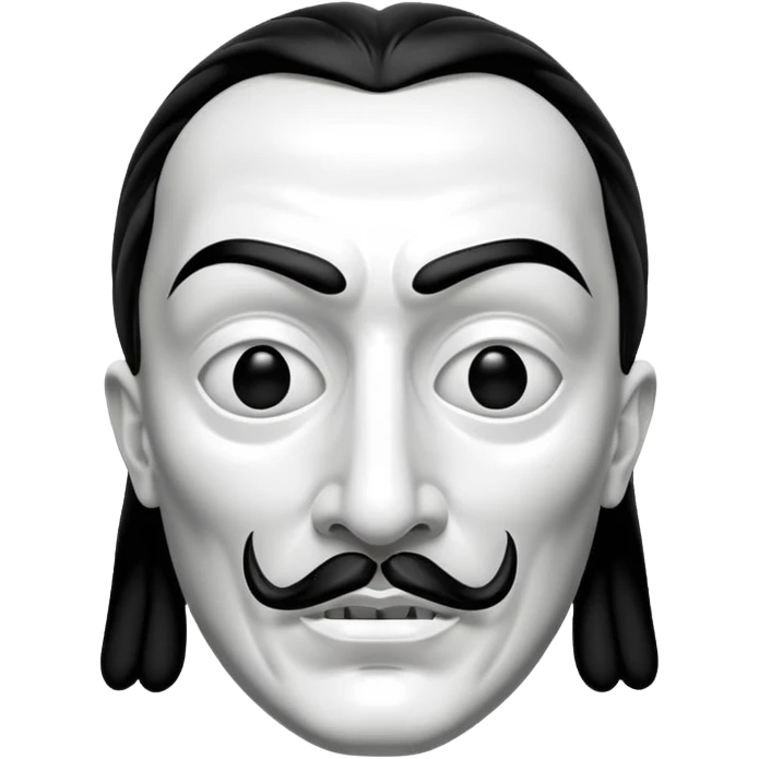 Money Heist, Dali mask (black-white), realistic emoji