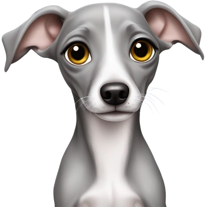 Cute Italian greyhound puppy grey  emoji