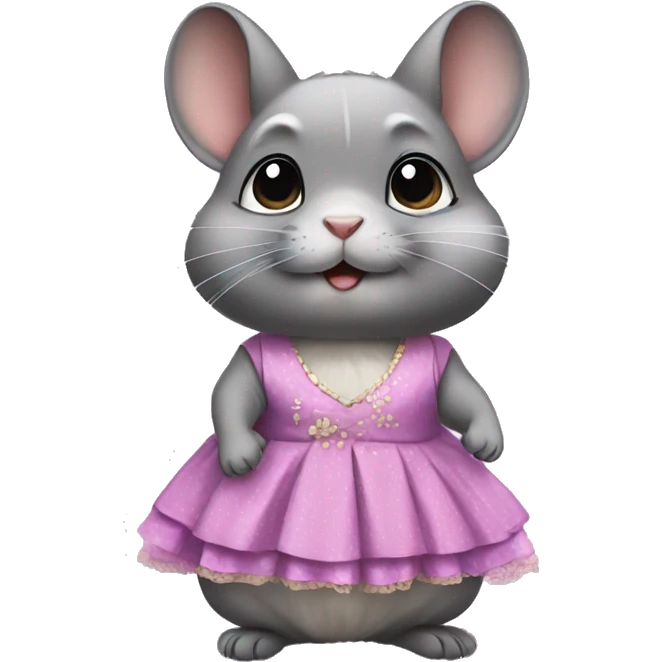 Chinchilla in dress emoji